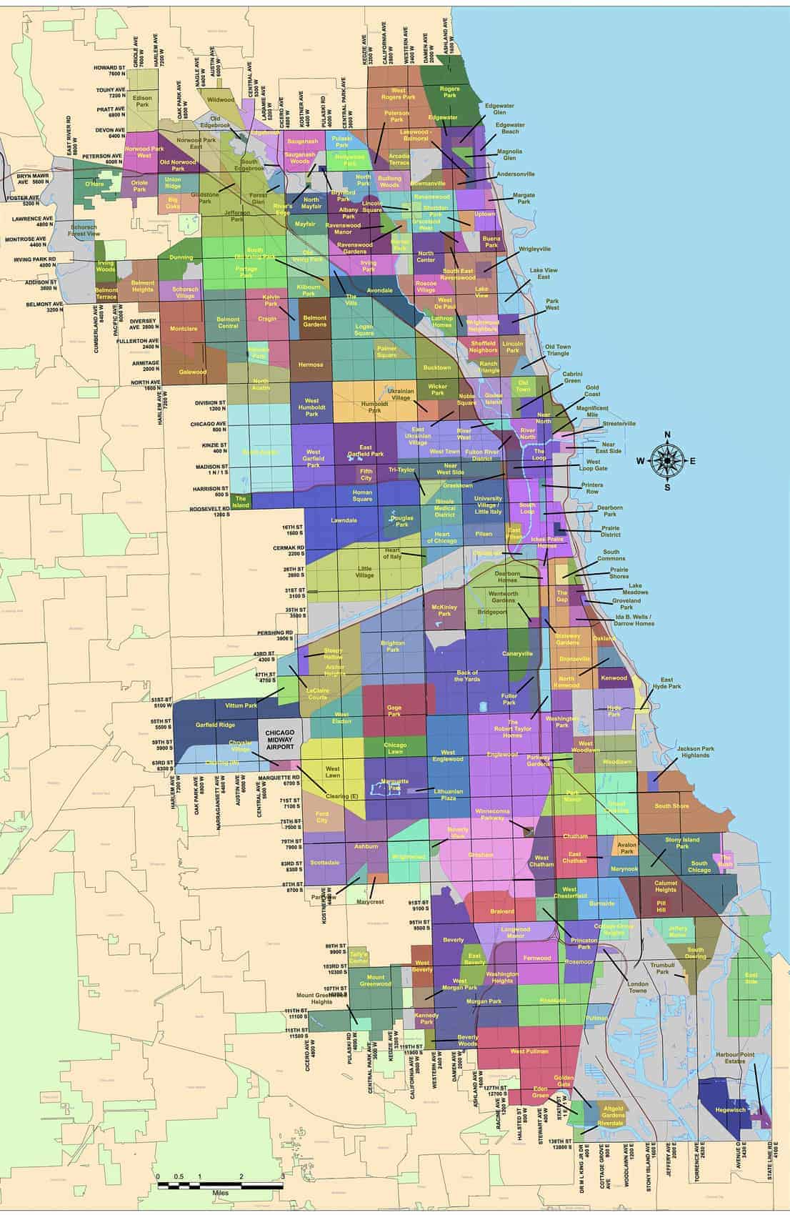 Chicago Illinois Neighborhood Map